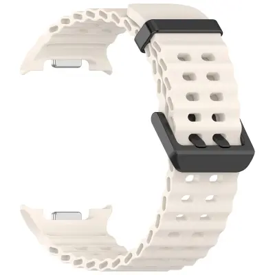 Ocean Band kompatibilan sa Samsung Watch 8 & Watch 8 Classic - Silikonski remen Bijela+Crna