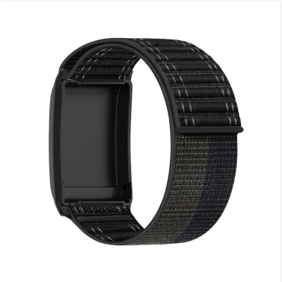 Najlonska tkana narukvica s kukom i omčom kompatibilna s Whoop Fitness Trackerom Crna