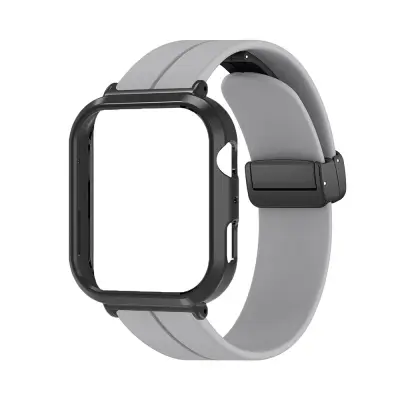 Sivi silikonski remen za zamjenu s magnetskom sklopivom kopčom kompatibilan s Huawei Band FIT 4 Siva