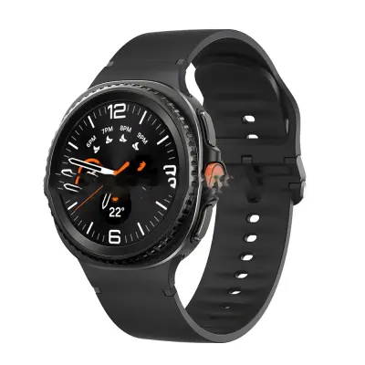 Silikonska narukvica za sat sa šavovima, kompatibilna sa Samsung Galaxy Watch 8 - Službeno podudaranje boja Crna