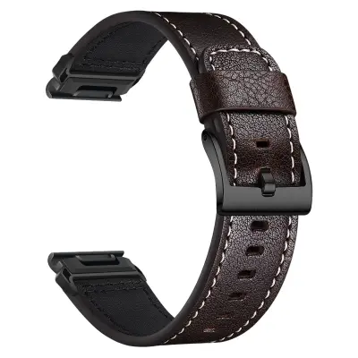 Vrhunska kožna narukvica za sat kompatibilna s Garmin Fenix 8/7X/3 - Elegantna zamjenska narukvica Smeđa