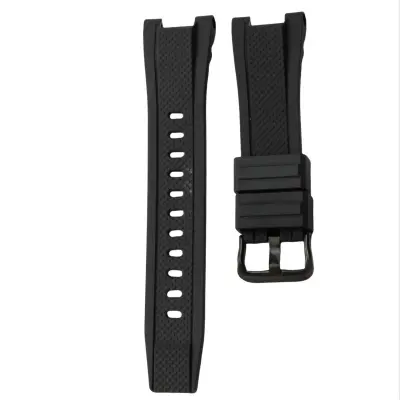Crni silikonski remen za sat kompatibilan s Casio GST-W300/400G/B100 G-Shock - 26x14mm Crna