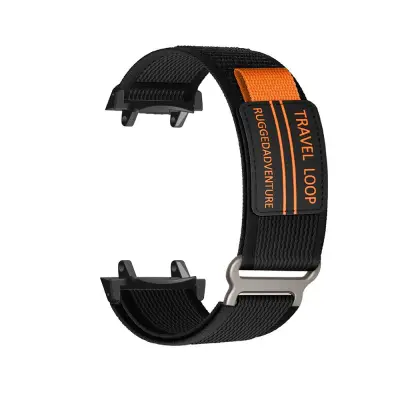 Najlonska tkana narukvica kompatibilna s Amazfit T-Rex 3 - Crna Crna