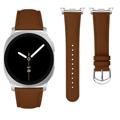 Kompatibilna narukvica od prave kože za Samsung Galaxy Watch8/Classic s teksturiranim uzorkom ličija smeđe boje, vrhunska narukvica od kože prve klase