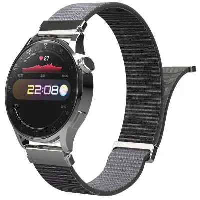 20mm najlonska narukvica za sat s metalnom kopčom, dvodijelni remen kompatibilan s Huawei Watch GT5/GT3 Siva
