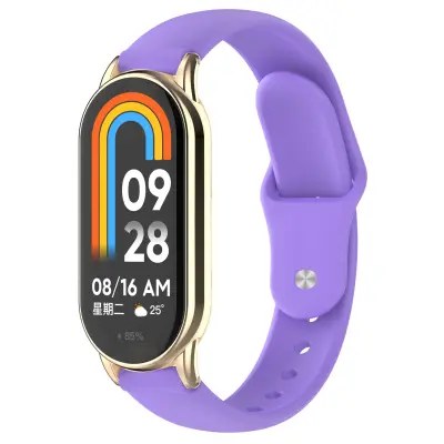 Silikonski remen kompatibilan s Xiaomi Mi Band 8/9 - zamjenska narukvica s konektorom Ljubičasta