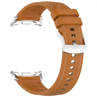 Remen od silikonske kože kompatibilan sa Samsung Galaxy Watch8 - Elegantni zamjenski remen Smeđa