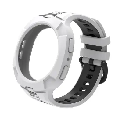 TPU Sportski remen kompatibilan sa Samsung Galaxy Watch 8/8 Classic 44mm - Integrirana futrola Bijela+Crna