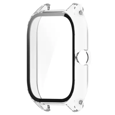 Kompatibilna s Amazfit GTS4 prozirnom bijelom futrolom - PC + kaljeno staklo Prozirna