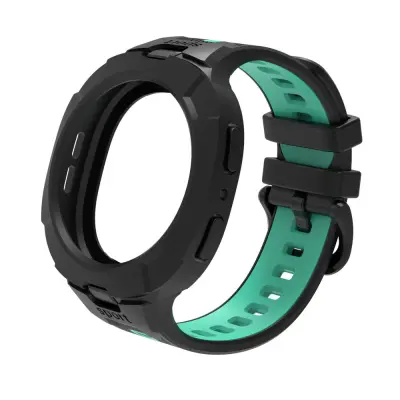 TPU sportski remen kompatibilan sa Samsung Galaxy Watch8 i Watch8 Classic - Integrirano kućište Zelena+Crna