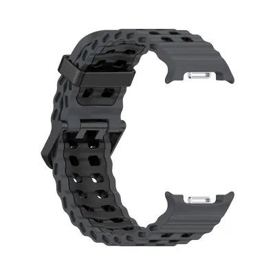 Silikonski remen kompatibilan sa Samsung Galaxy Watch8/Watch8 Classic - Ocean Band Style Crna