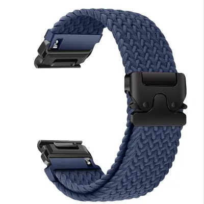 Elastična najlonska tkana narukvica za sat Kompatibilna s Garmin Fenix 8/7X Pro/955/965 s magnetskom kopčom za brzo otpuštanje Plava