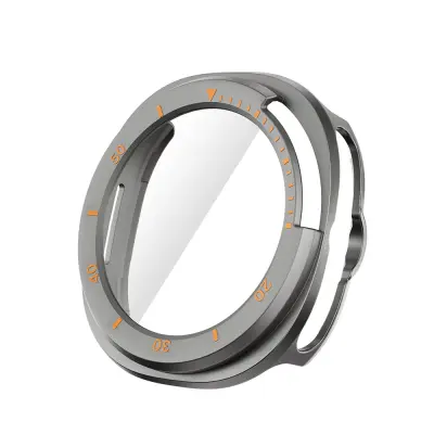 Hollow Scale PC Protective Case Compatible with Samsung Watch8 - Grayish Yellow Sivkasto žuta