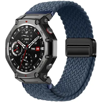 Elastična pletena magnetska narukvica za sat kompatibilna s Amazfit T-Rex 3 - Udobna najlonska traka Plava