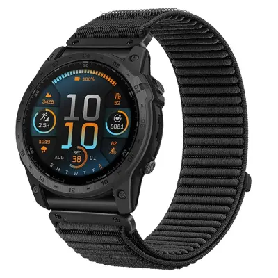 Najlonski remen za sat kompatibilan s Garmin Fenix 8/Fenix 7X/Epix Pro/Tactix 8 - Lagan i prozračan Crna