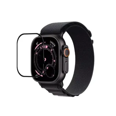 3D zakrivljeni zaštitnik zaslona od mekog filma kompatibilan s Apple Watch Ultra 3 - Prozirni, protiv otisaka prstiju, potpuna pokrivenost Proziran
