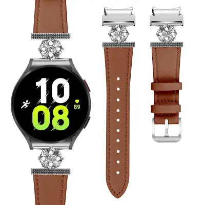 Remen za sat od prave kože za Samsung Watch 4/5/6/7 Smeđa