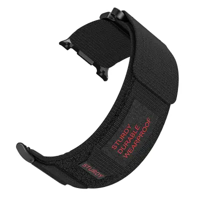 Najlonska tkana omčasta narukvica kompatibilna sa Samsung Galaxy Watch 8 - Crna Crna
