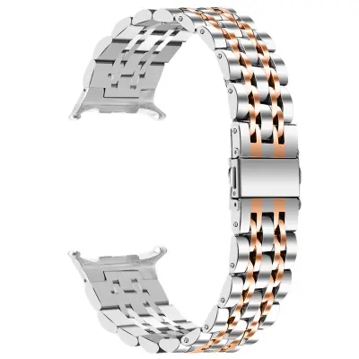 Kompatibilan sa Samsung Galaxy Watch 8/Ultra 2 Integrirana narukvica za sat od nehrđajućeg čelika sa sedam perli - Ružičasto zlato Ružičasto zlato