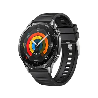 Kompatibilno s Huawei GT5 narukvicom - Crna silikonska zamjenska narukvica od 22 mm Crna