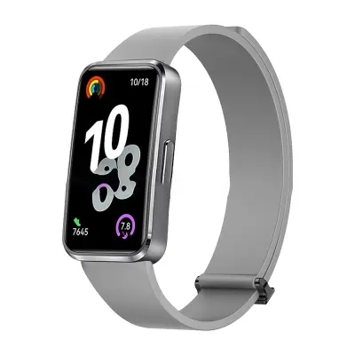 Magnetski silikonski remen kompatibilan s Huawei Band 8/9/10/Huawei Band 10 - Siguran i podesiv Siva