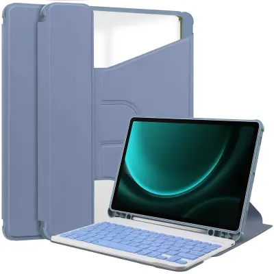 360° Rotirajuća Bluetooth futrola s tipkovnicom za Samsung Galaxy Tab S10 Ultra/S9 Ultra/S8 Ultra - Lavanda ljubičasta Lavanda ljubičasta
