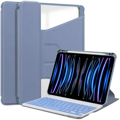 360° Rotirajuća futrola s Bluetooth tipkovnicom kompatibilna s iPad Pro 11 (2024) - Lavanda ljubičasta Lavanda ljubičasta
