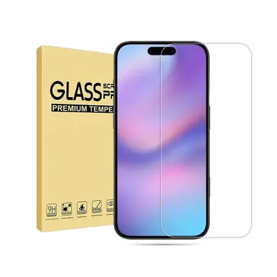 2-struko pakiranje zaštitnog stakla za zaslon kompatibilno s iPhone 17 Pro (zakrivljeni rub, prozirno) Prozirna