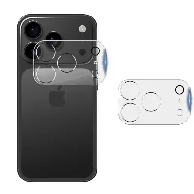 Potpuna pokrivenost 3D zaštita objektiva kamere sa svjetlećim prstenom (2 pakiranja) Kompatibilno s iPhone 17 Pro Max Proziran