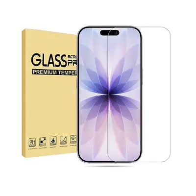 Prozirni zaštitnik zaslona od aluminijskog stakla punog pokrivanja kompatibilan s iPhone 17 6,3 inča - pakiranje od 3 komada Prozirna