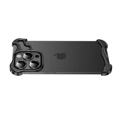iPhone 16E Kompatibilna Futrola od Legure Titana Crna Otporna na Udarce Bez Okvira s Jedinstvenim Kutnim Jastučićima Crna