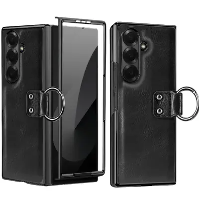 Crna PC kožna poslovna sklopiva futrola za telefon s postoljem kompatibilna sa Samsung Galaxy Z Fold7 Crna