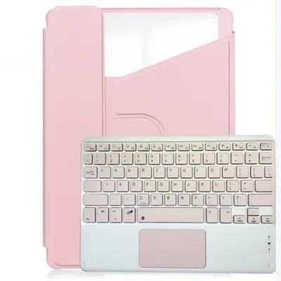 Futrola s Bluetooth tipkovnicom i postoljem koje se okreće za 360° kompatibilna s 2024 iPad Pro 11 - Ružičasta PU koža Pink