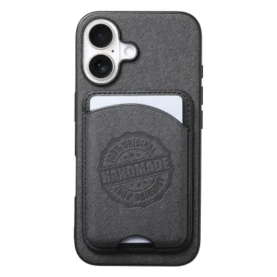 Futrola za telefon s utorom za kartice i osjećajem kože, kompatibilna sa Samsung S23 Ultra, s odvojivim magnetskim držačem kartica Crna