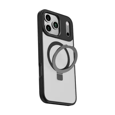 Srebrna magnetska futrola s postoljem kompatibilna s iPhone 12 Pro/12 - otporna na udarce, protiv otisaka prstiju Srebrna