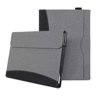 Tvrda futrola za Surface Pro 4/5/6/7 kompatibilna s tabletom Microsoft Surface Pro 10/9/8 - Crna/Siva Crna, Siva