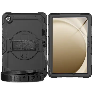 Crna silikonska zaštitna futrola s remenom za ruku, kompatibilna sa Samsung Galaxy Tab S6 Lite 10.4 Inch (2020/2022/2024) Crna