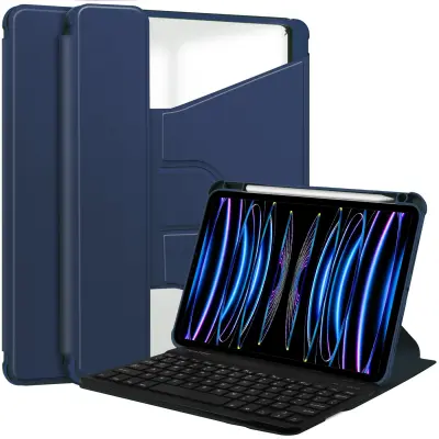 360° Rotirajuća futrola s Bluetooth tipkovnicom kompatibilna s Xiaomi Pad 7 / 7 Pro 11.2'' (2024) Tamno plava