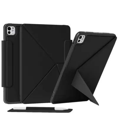 Magnetska sklopiva futrola od PU kože s kopčom - Crna - Kompatibilna s iPad Air 6/7 11-inčnim (M2/M3) i Air 4/5 10.9-inčnim Crna