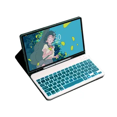 Bluetooth futrola s tipkovnicom i pozadinskim osvjetljenjem kompatibilna sa Samsung Galaxy Tab S9/S9 FE/S10 (10.9 inča) Tamno zelena