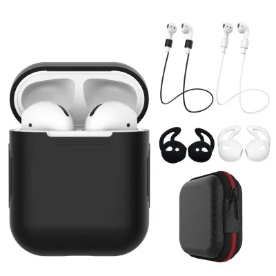 Set zaštitnih futrola za slušalice od 6 komada, kompatibilan s Airpods, silikonski materijal, otporan na udarce, protiv ogrebotina, protiv otisaka prs