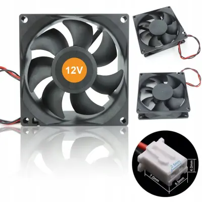 Ventilator 80x80x25 2PIN 12V – Tihi Rad | 2000 RPM, 35 CFM, 25 dBA