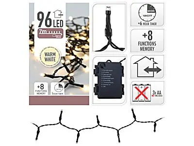 S.I.A. S.I.A. Battery Christmas lights 7m 96 LED #039; S IP44 + Timer