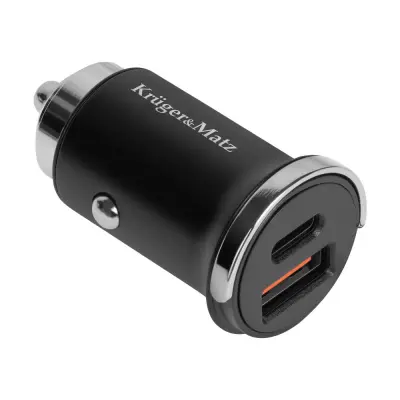 KRUGER-MATZ punjač za automobil, Quick Charge, 30 W, USB-A; USB-C