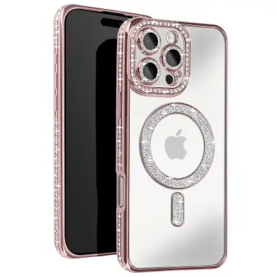 Dijamantna futrola za iPhone 16 Pro MagSafe zaštita Kontura sa strazaljkama