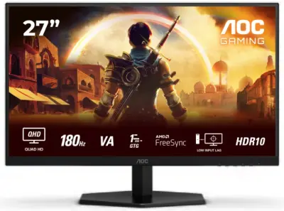 Gaming monitor AOC Q27G42XNE, 27" QHD (2560x1440), 180Hz, 1ms, VA, Adaptive Sync, HDMI, DisplayPort