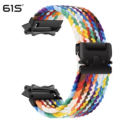 Pletena elastična najlonska narukvica s kopčom za padobran kompatibilna s Amazfit T-Rex 3 Rainbow colors