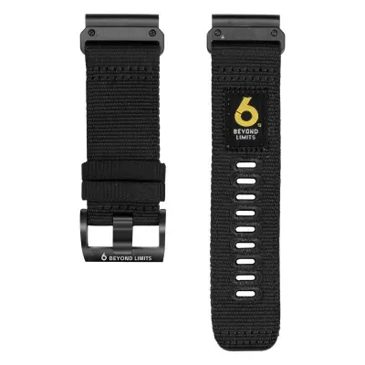 Brzo otpuštajuća najlonska narukvica za sat kompatibilna s Garmin Fenix 8/7X/6X/Epix Pro Crna