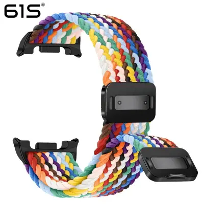 46mm magnetska kopča elastična pletena najlonska narukvica kompatibilna sa Samsung Galaxy Watch 8 Classic Rainbow colors