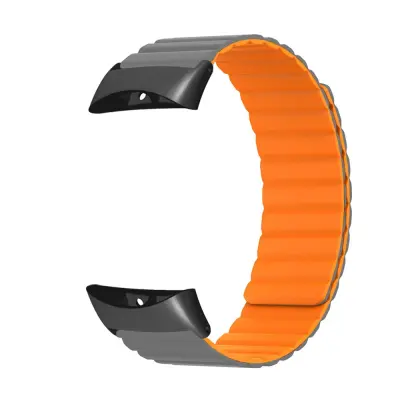 Silikonska magnetska narukvica kompatibilna s Garmin Forerunner 45/45S/Swim 2 - Više boja Siva+Narančasta